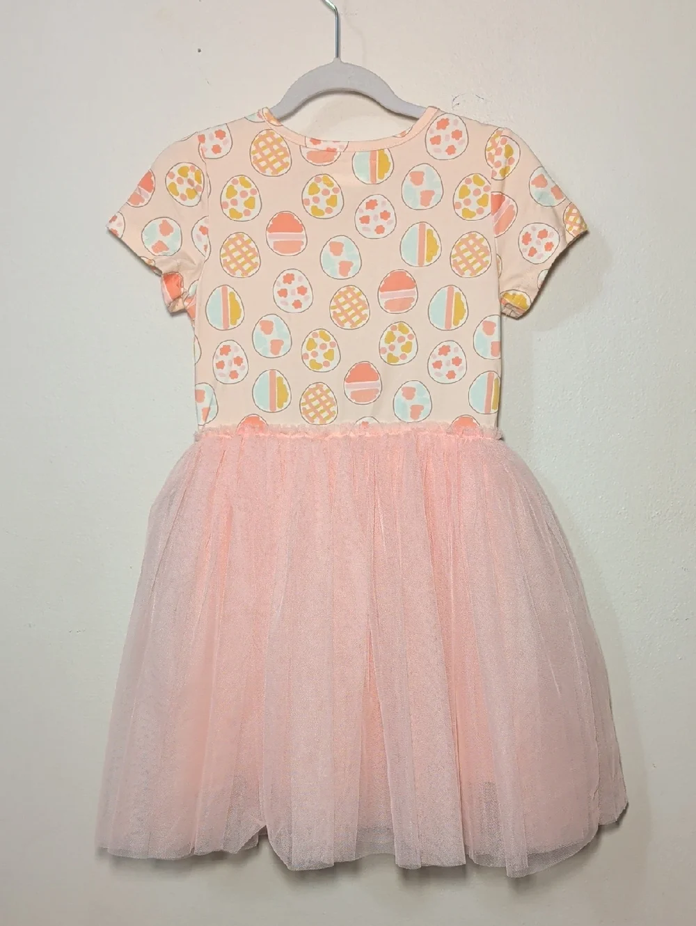 Taylor Joelle Painted Egg Tulle Twirl Dress Pink Yellow Pastel Girls Size 7
